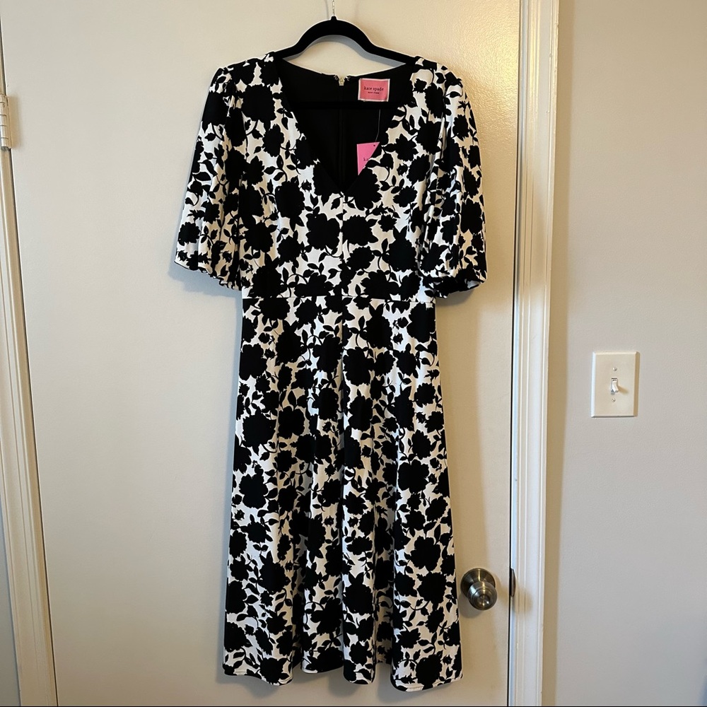 NWT Kate Spade Bicolor Floral Ponte Dress